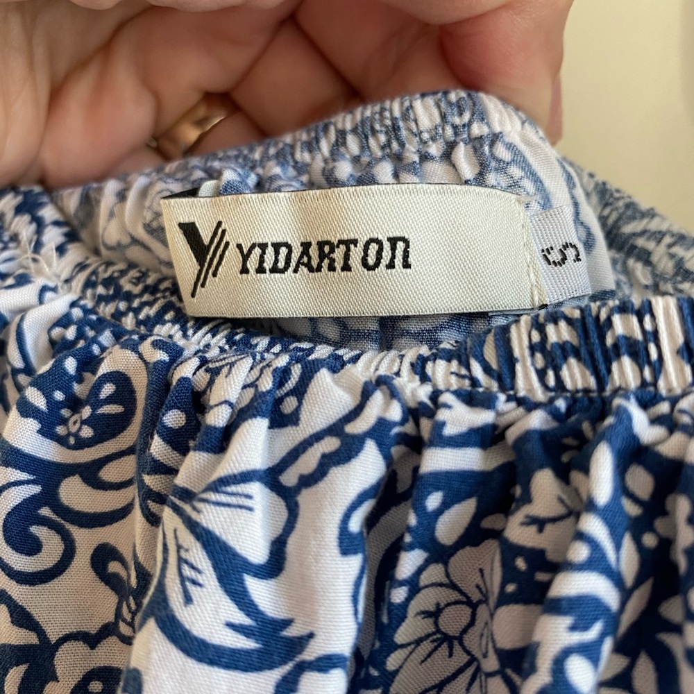 Boho style Strapless Blue and White Dress 💙🤍🩵 - Picture 3 of 4